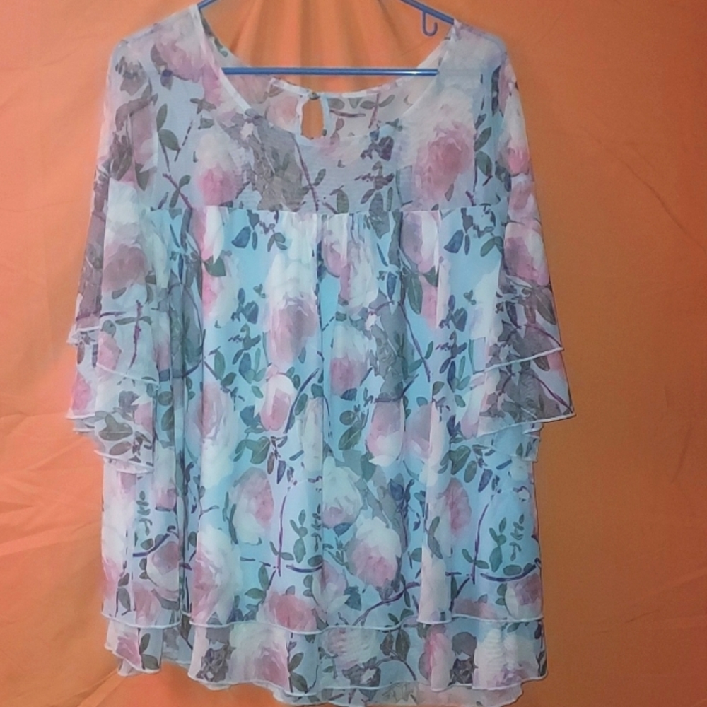 Ny collection plus size floral shirt
